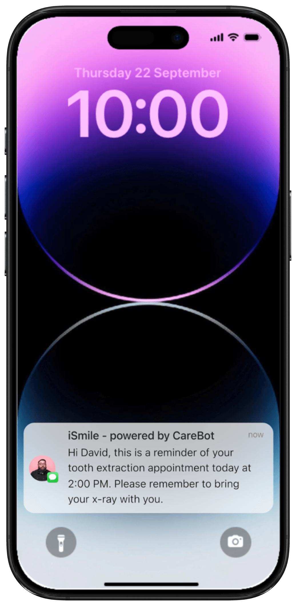 CareBot reminders preview